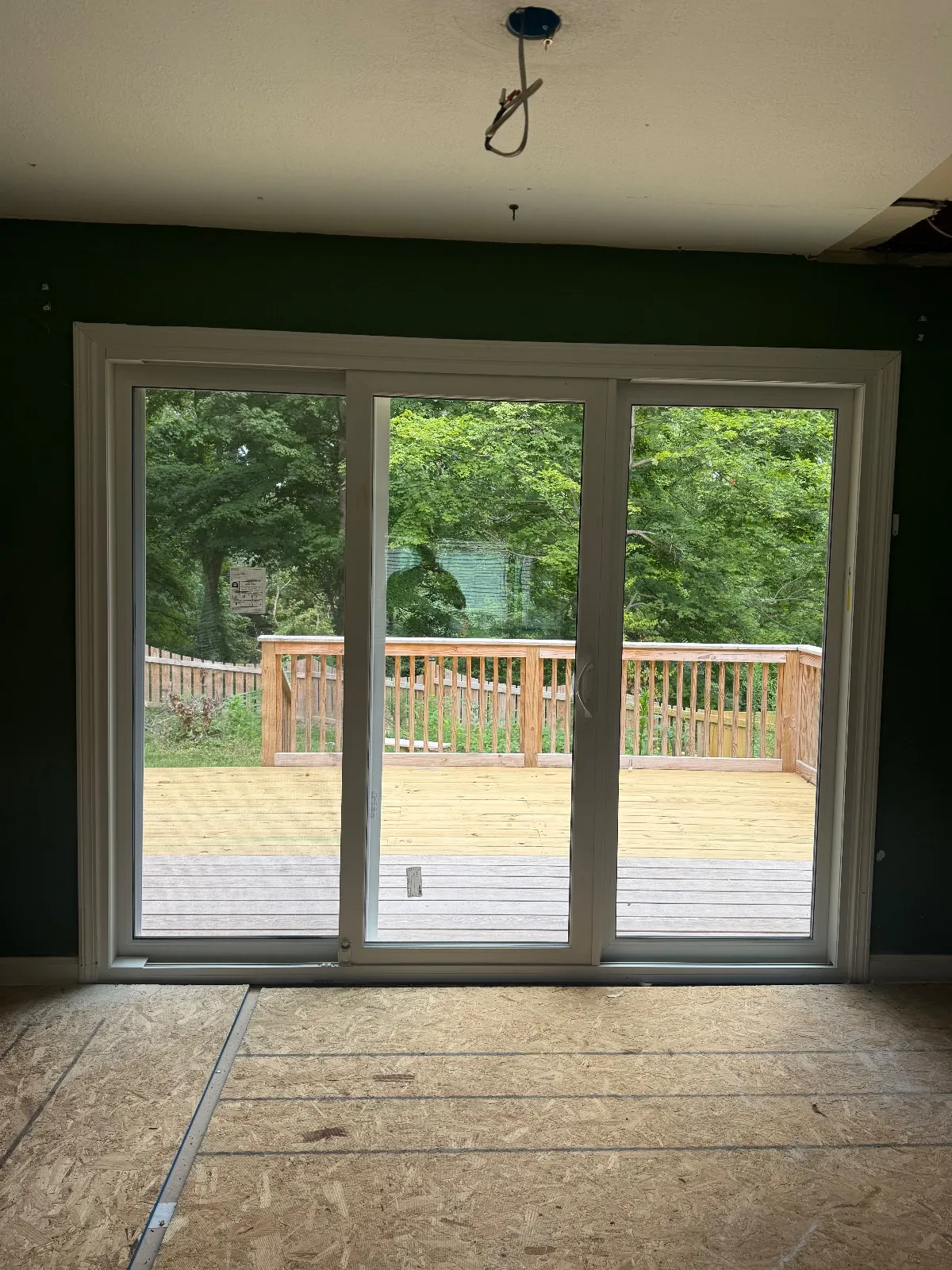3 panel sliding door job — after